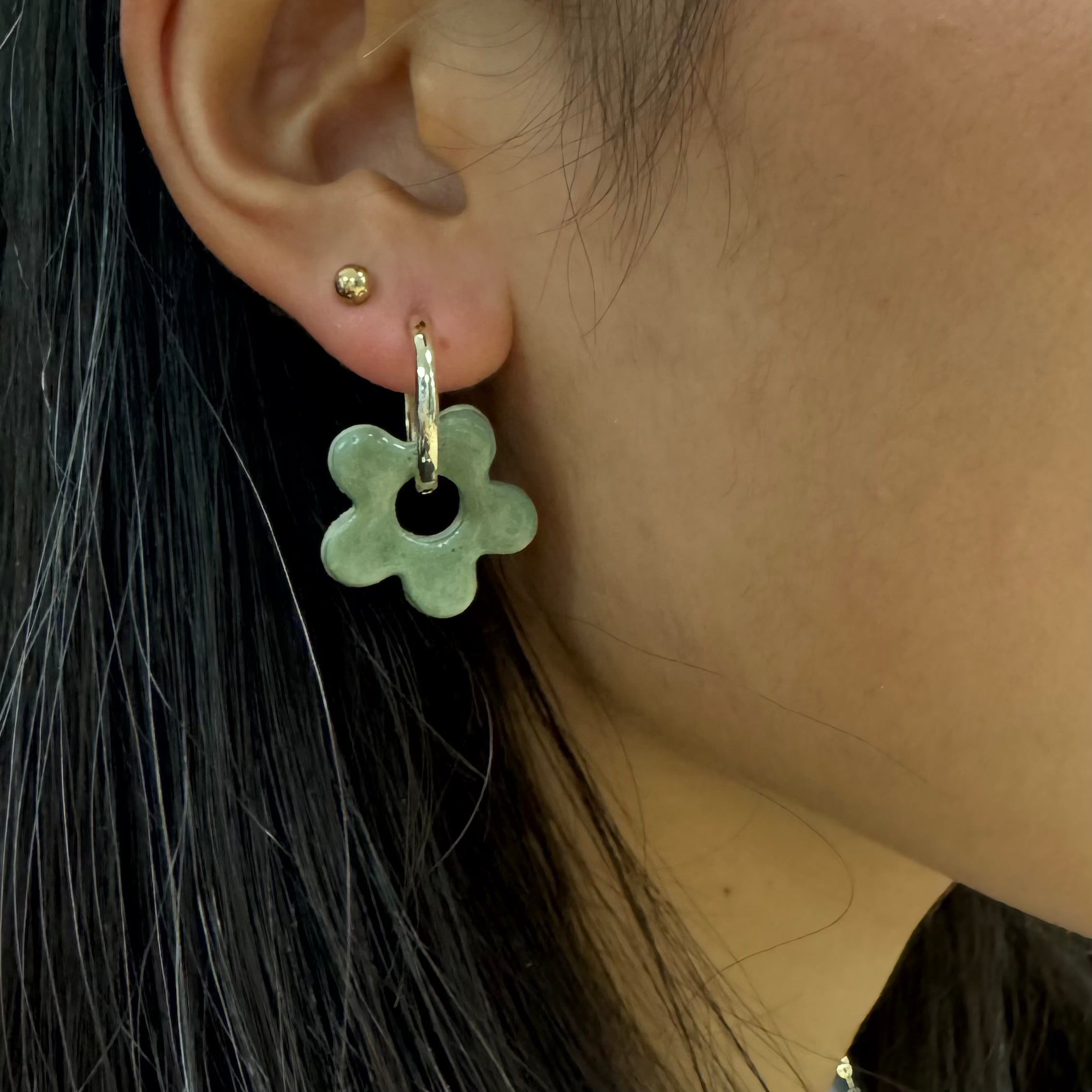 Blumen Ohrringe Avocado