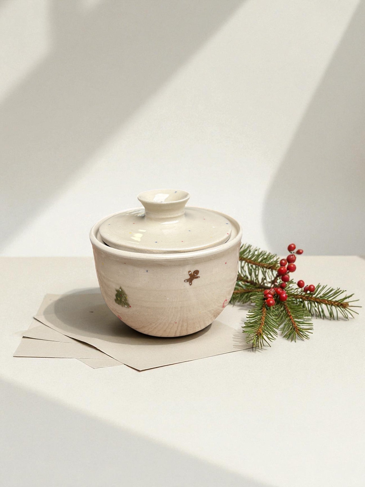 Handgemachte Keramikdose - Christmas Ceramic Jar