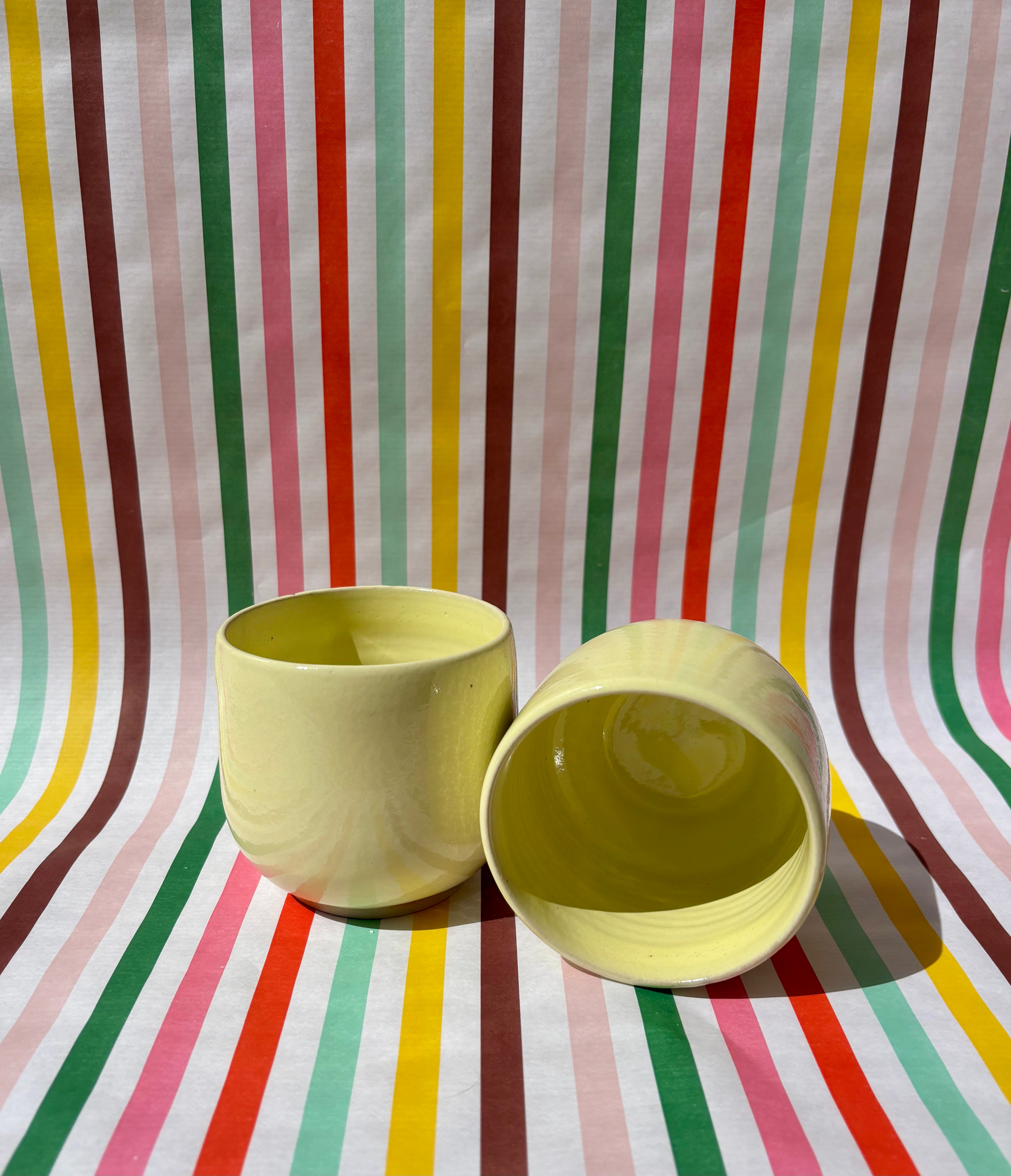 Handgemachte Keramiktasse - Poppy Cups Yellow
