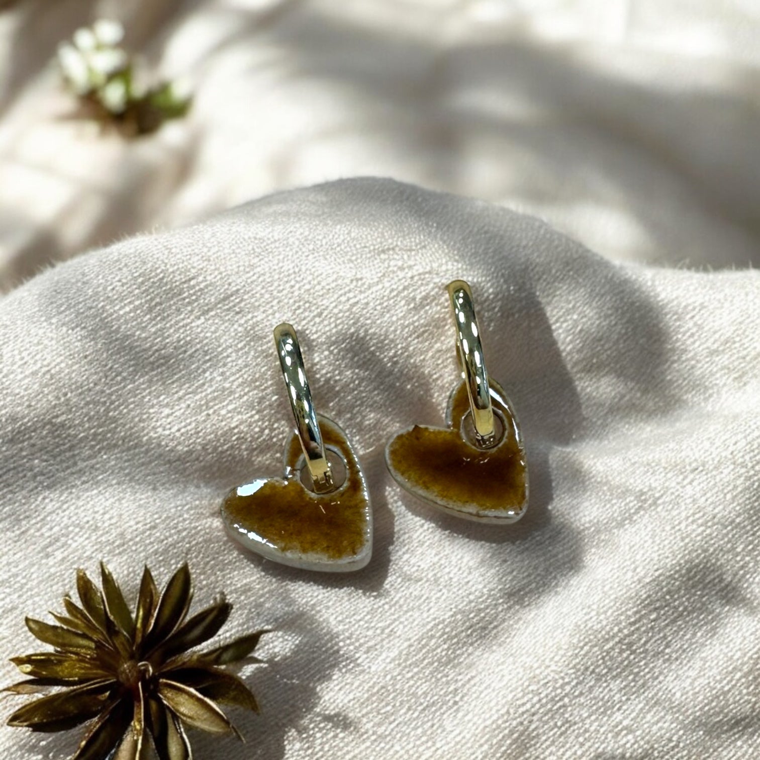 Herz Ohrringe Cognac