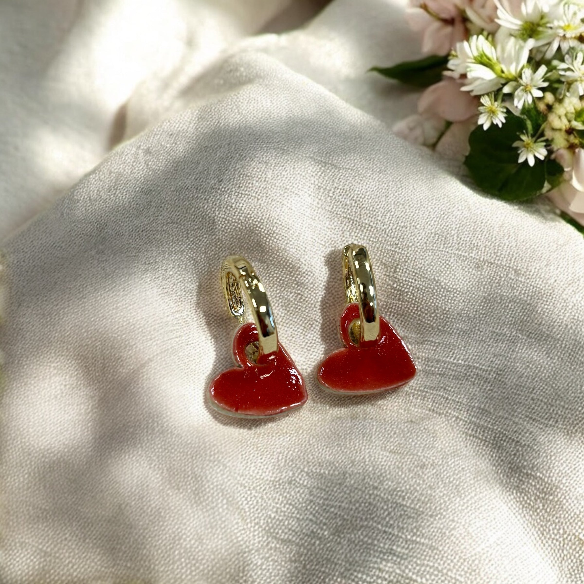 Herz Ohrringe Rot
