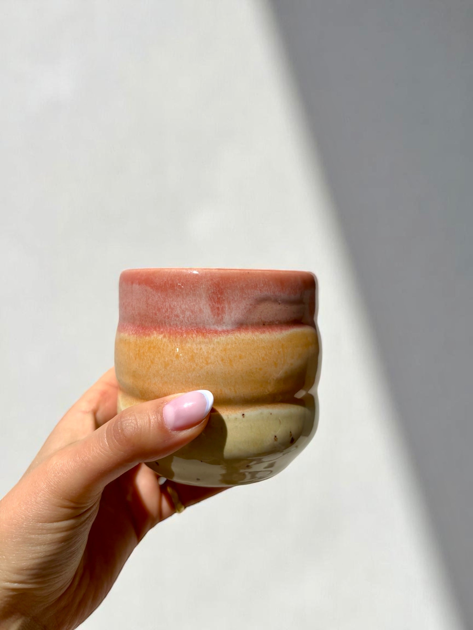 Handgemachte Keramiktasse - Bubble Cups Sunset
