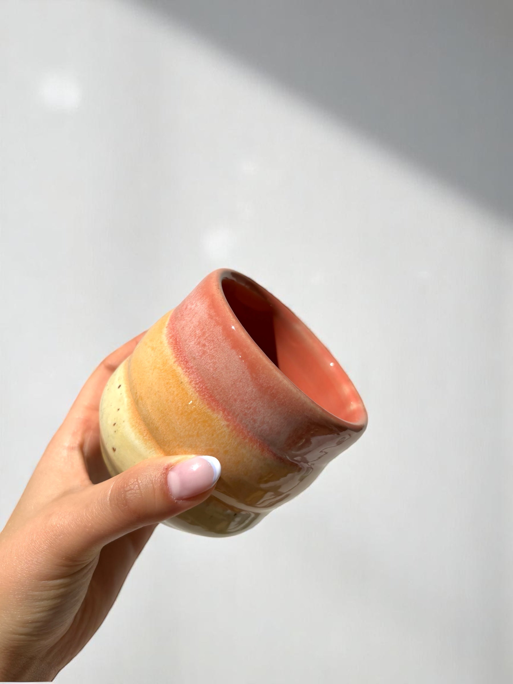 Handgemachte Keramiktasse - Bubble Cups Sunset