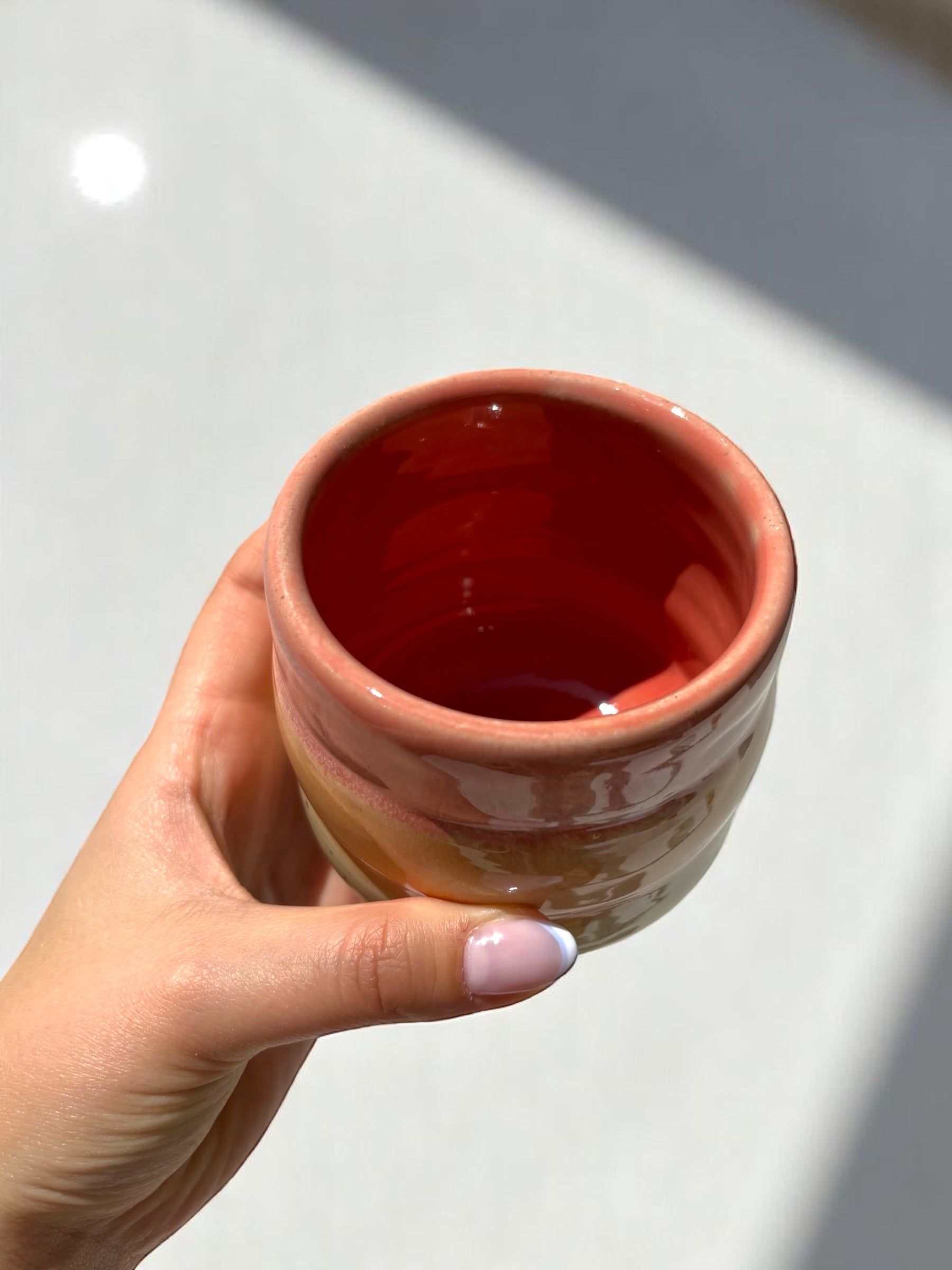Handgemachte Keramiktasse - Bubble Cups Sunset
