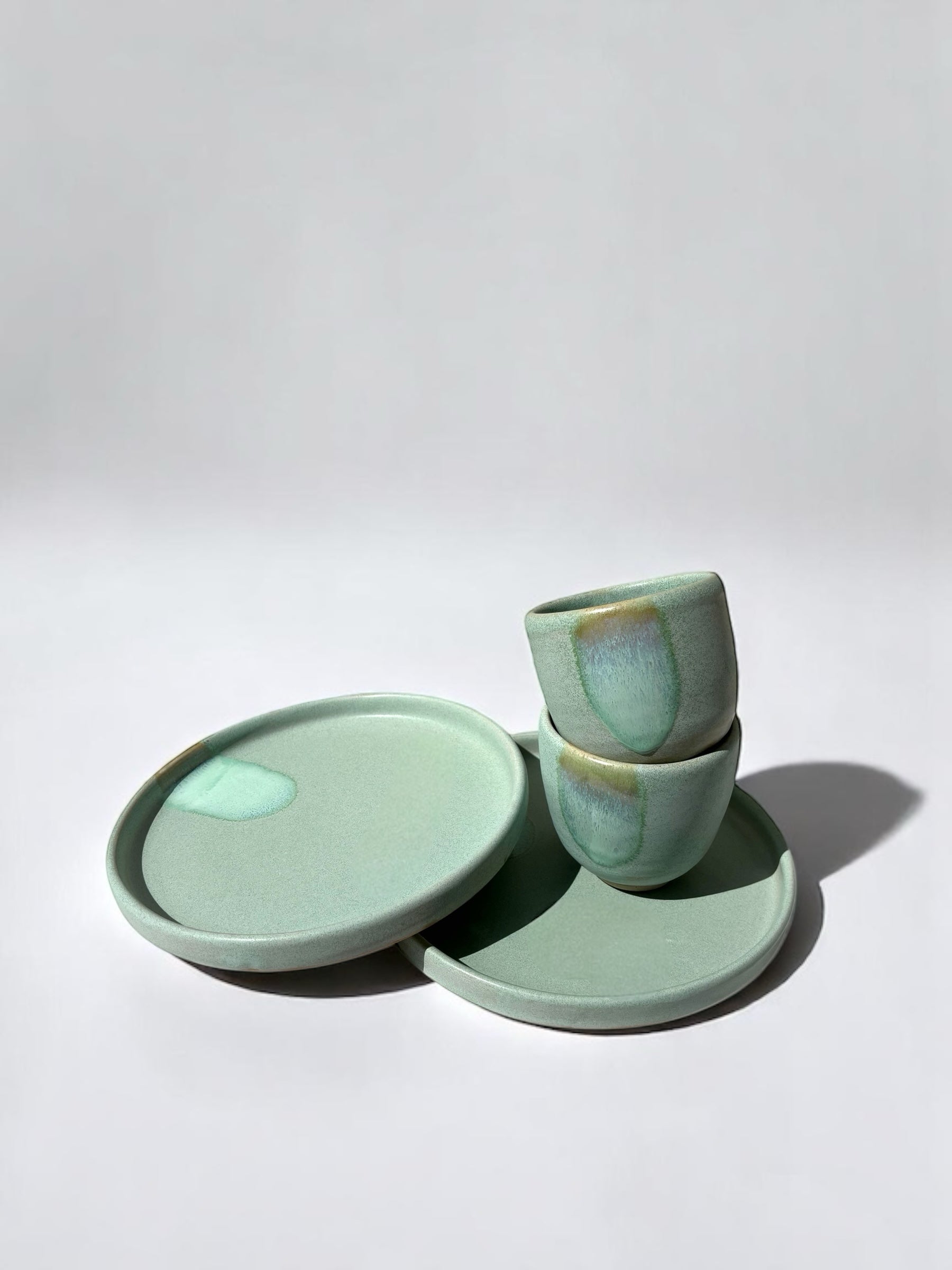 Keramik Set: Tasse & Teller - Patina