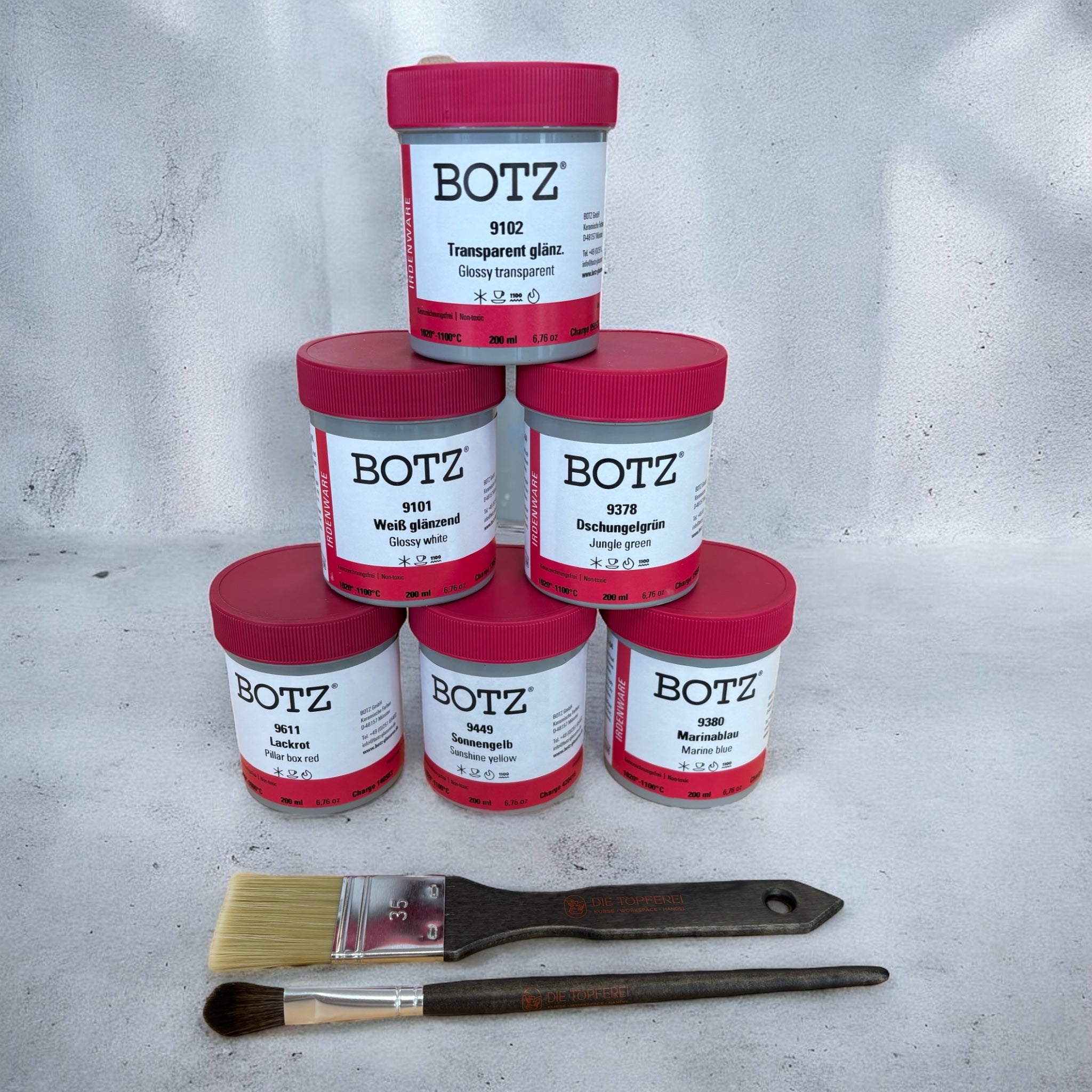 Glasuren-Set Keramik: Starter Pack – Grundfarben Niedrigbrand