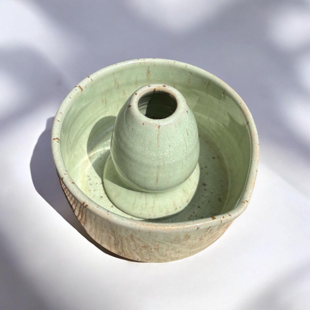 Keramik Matcha Bowl mit Chasenhalter – Peppermint