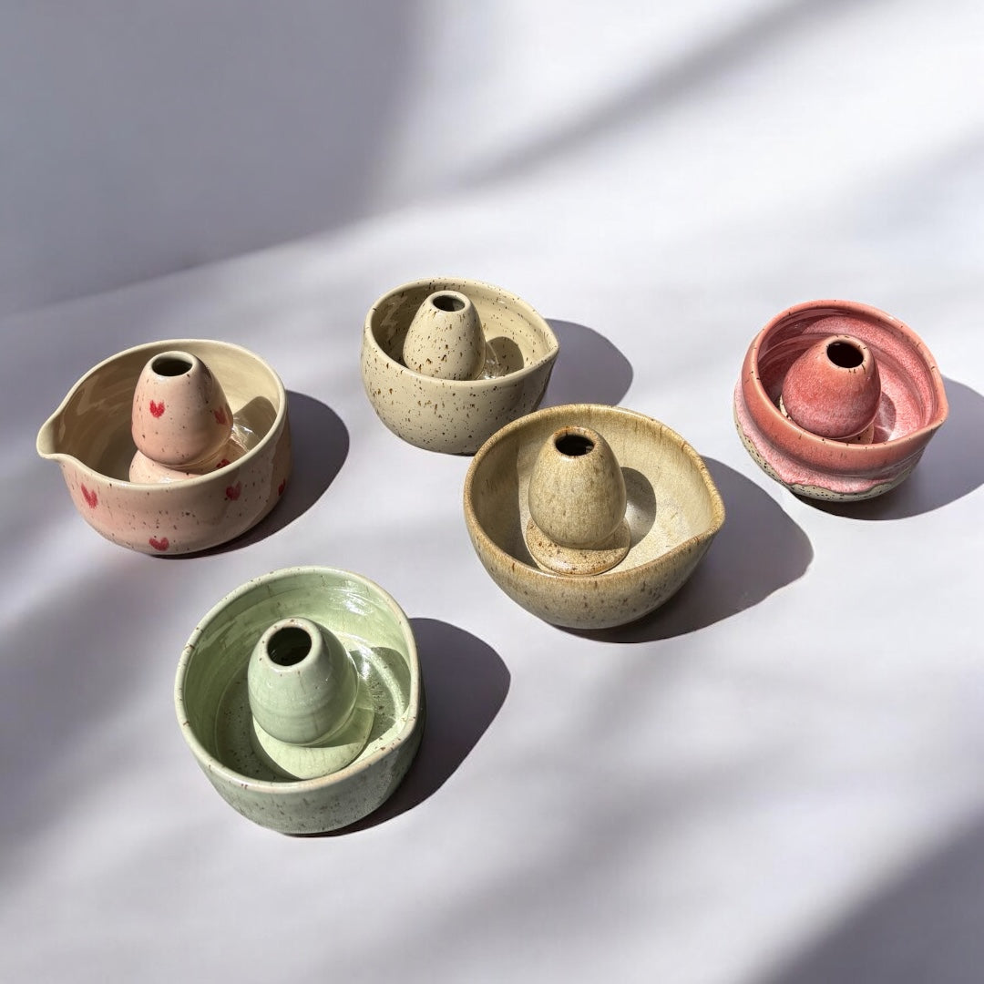 Keramik Matcha Bowl mit Chasenhalter – Peppermint
