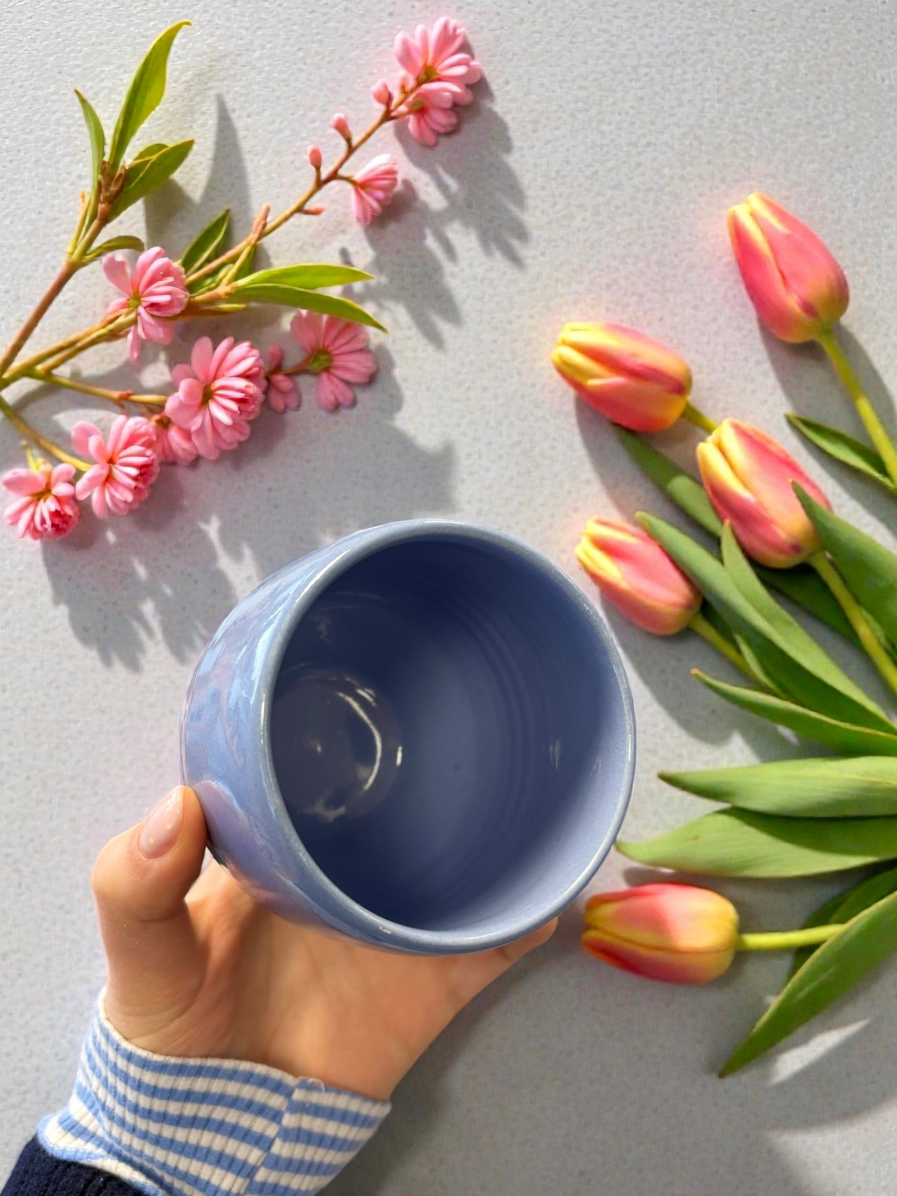 Handgemachte Keramiktasse - Poppy Blue