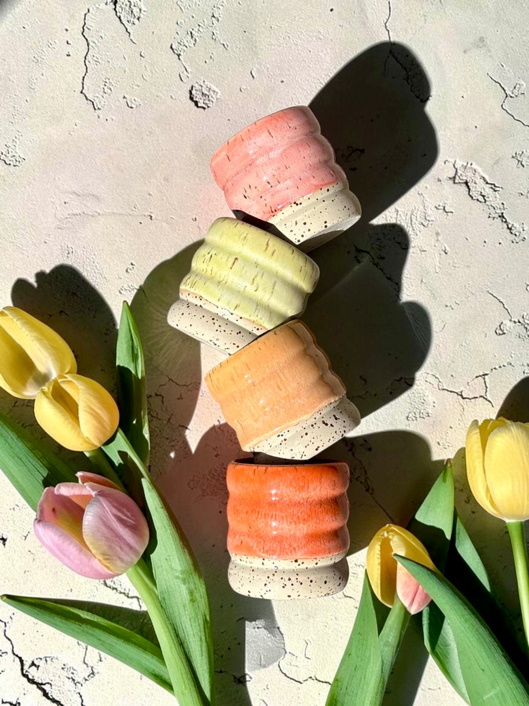 Handgemachte Keramiktasse - Bubble Peach