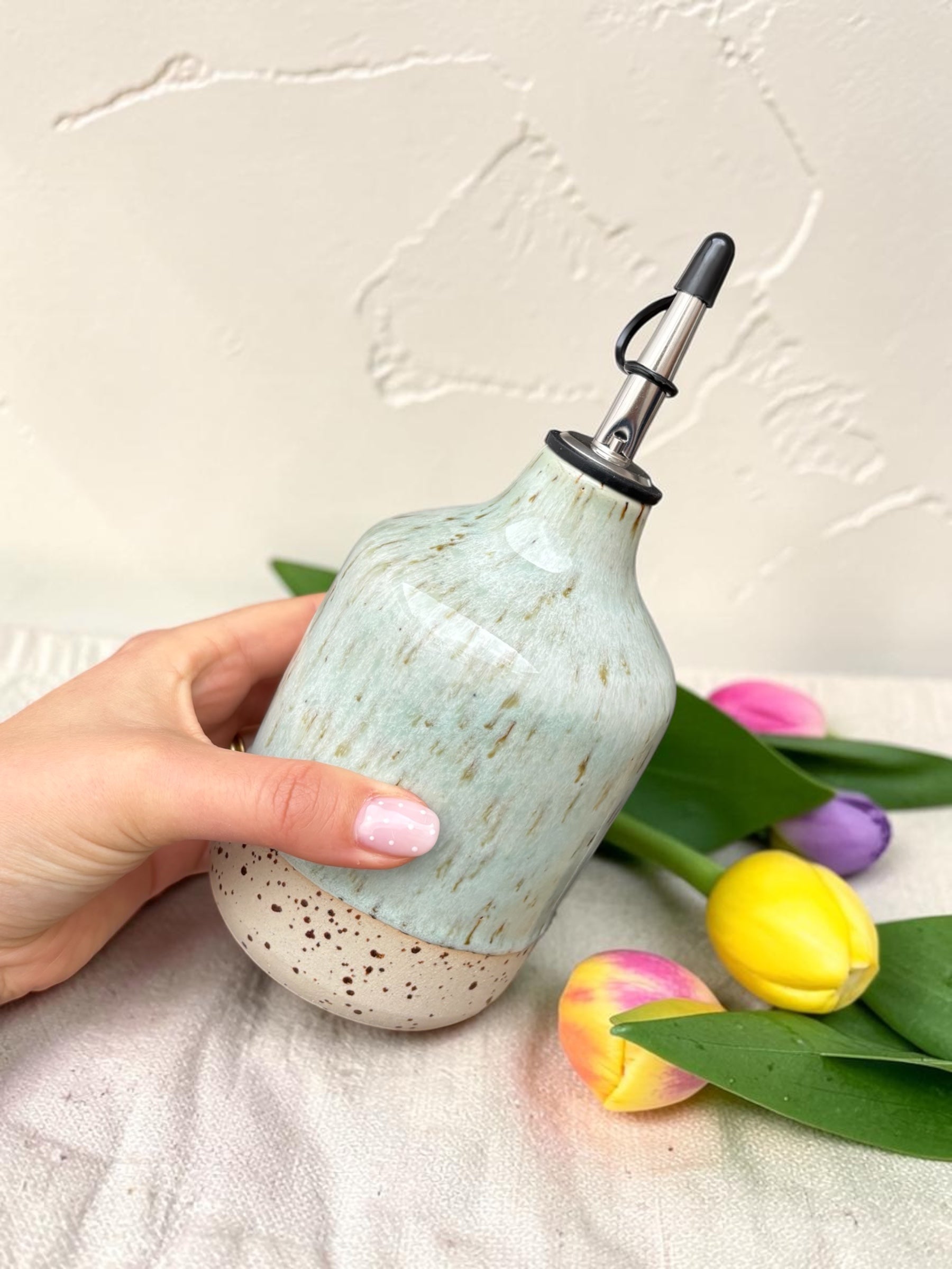 Handgemachte Keramikölflasche - Ocean