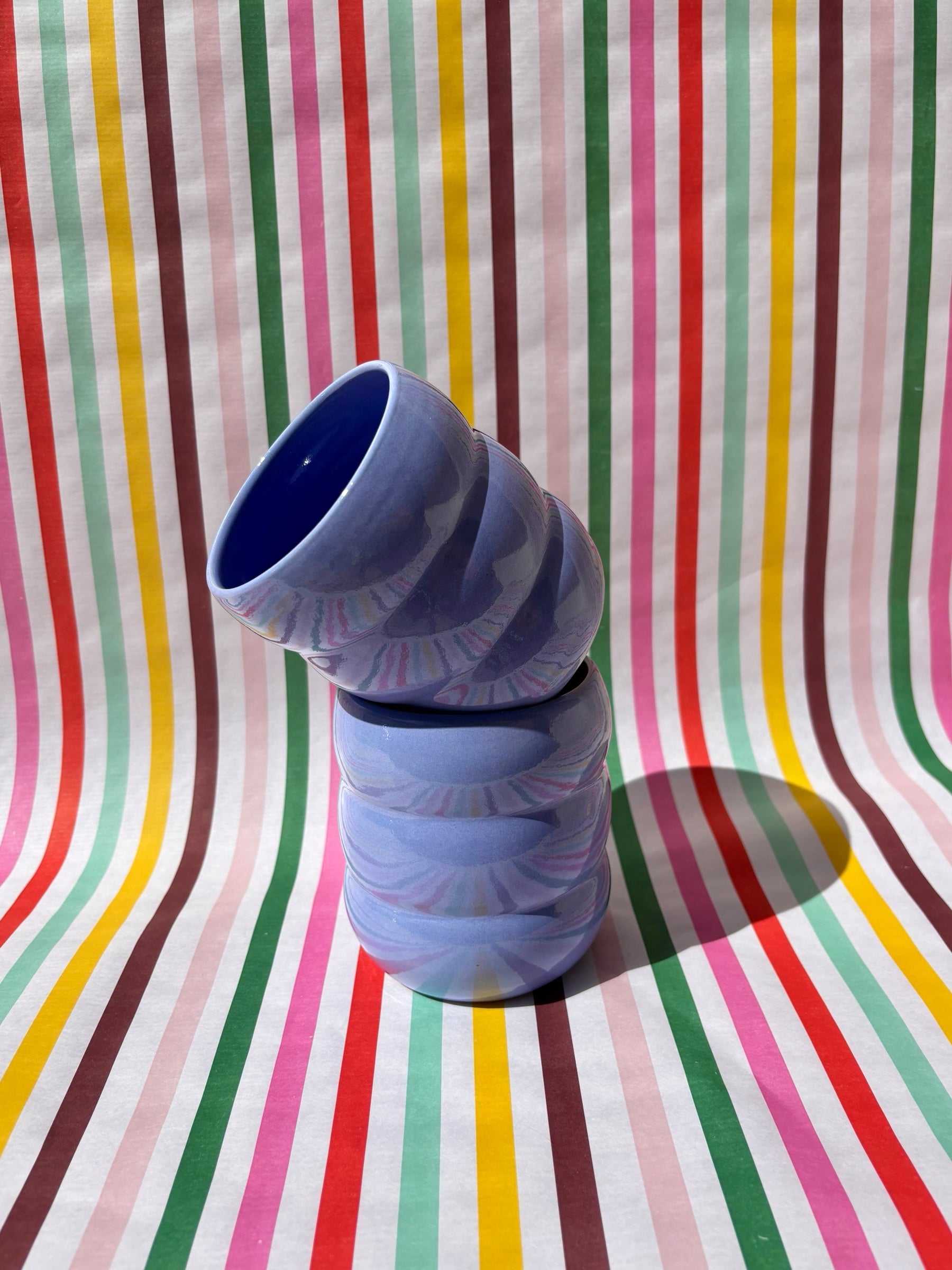 Handgemachte Keramiktasse - Bubble Cup Blue