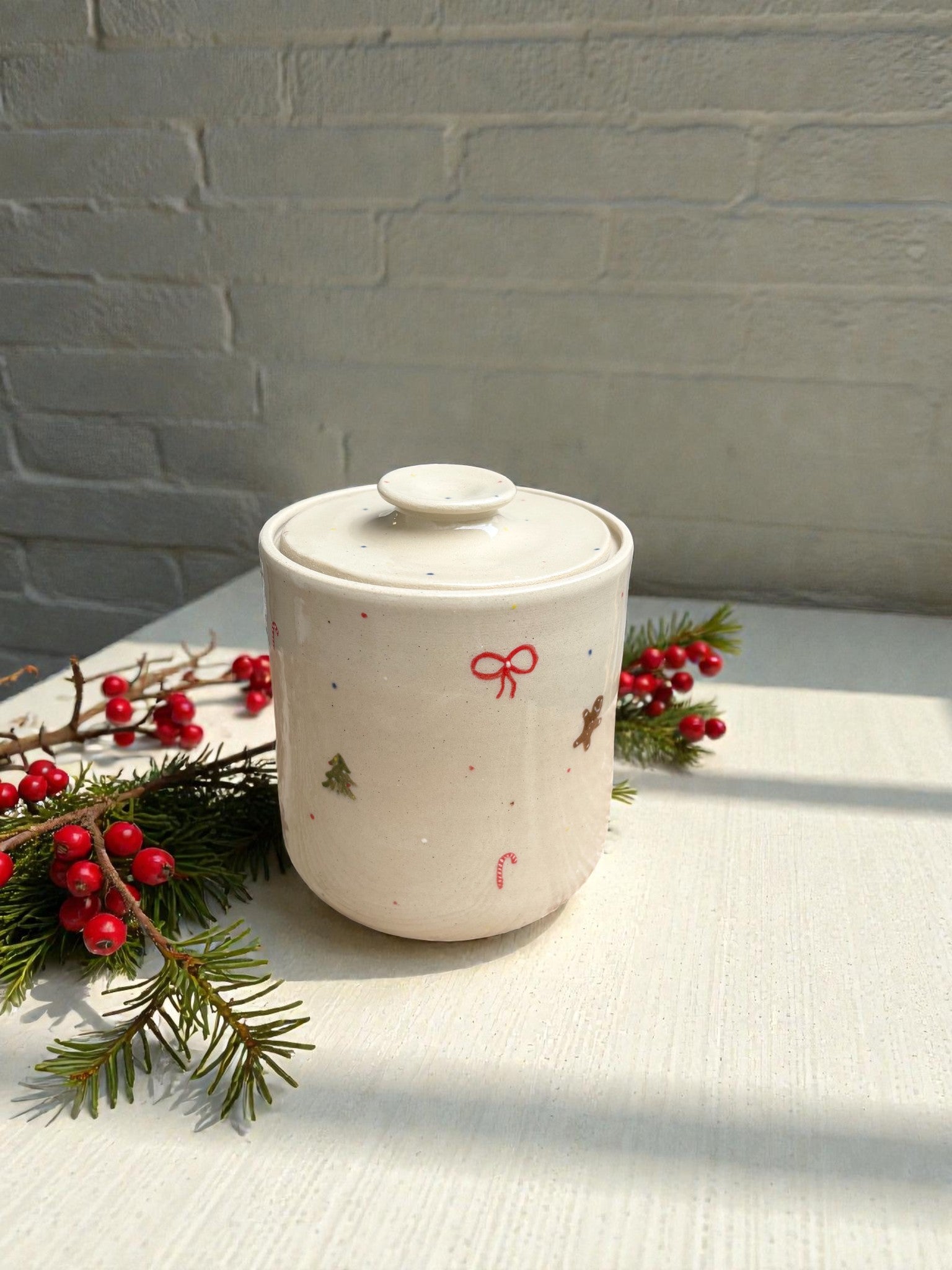 Handgemachte Keramikdose - Christmas Ceramic Jar