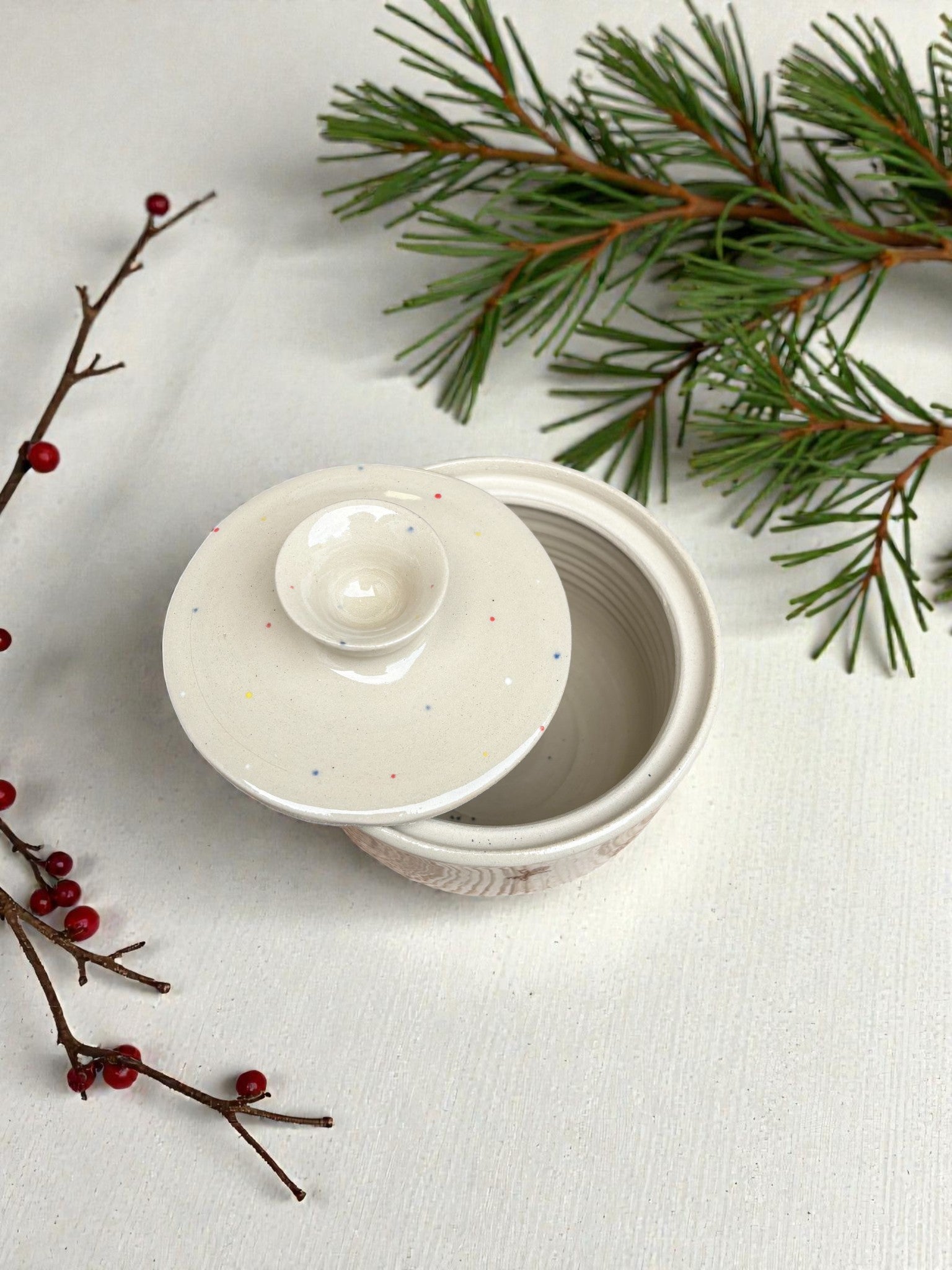 Handgemachte Keramikdose - Christmas Ceramic Jar