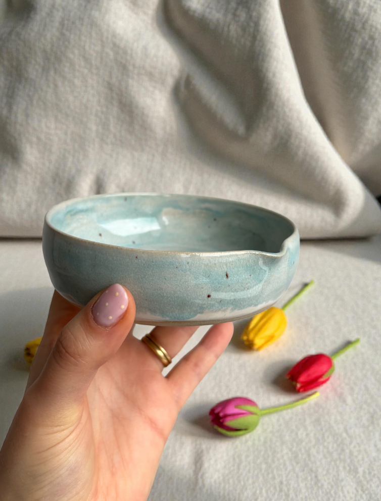 Handgemachte Keramikreibe - Blue