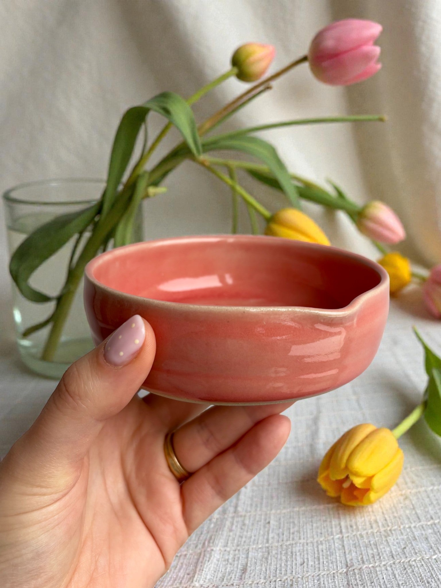 Handgemachte Keramikreibe - Rosy