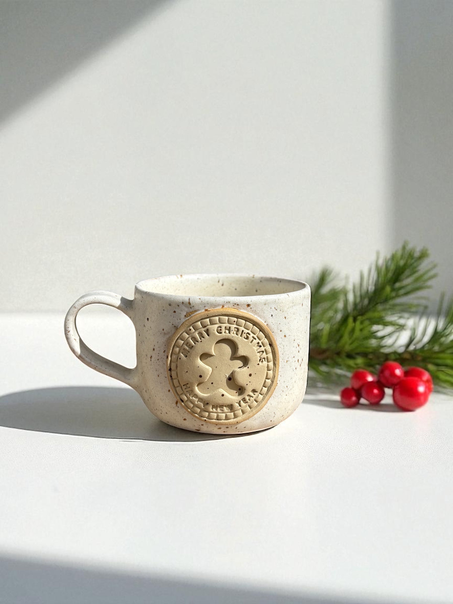 Handgemachte Keramiktasse - Gingerbread Cup Henkel