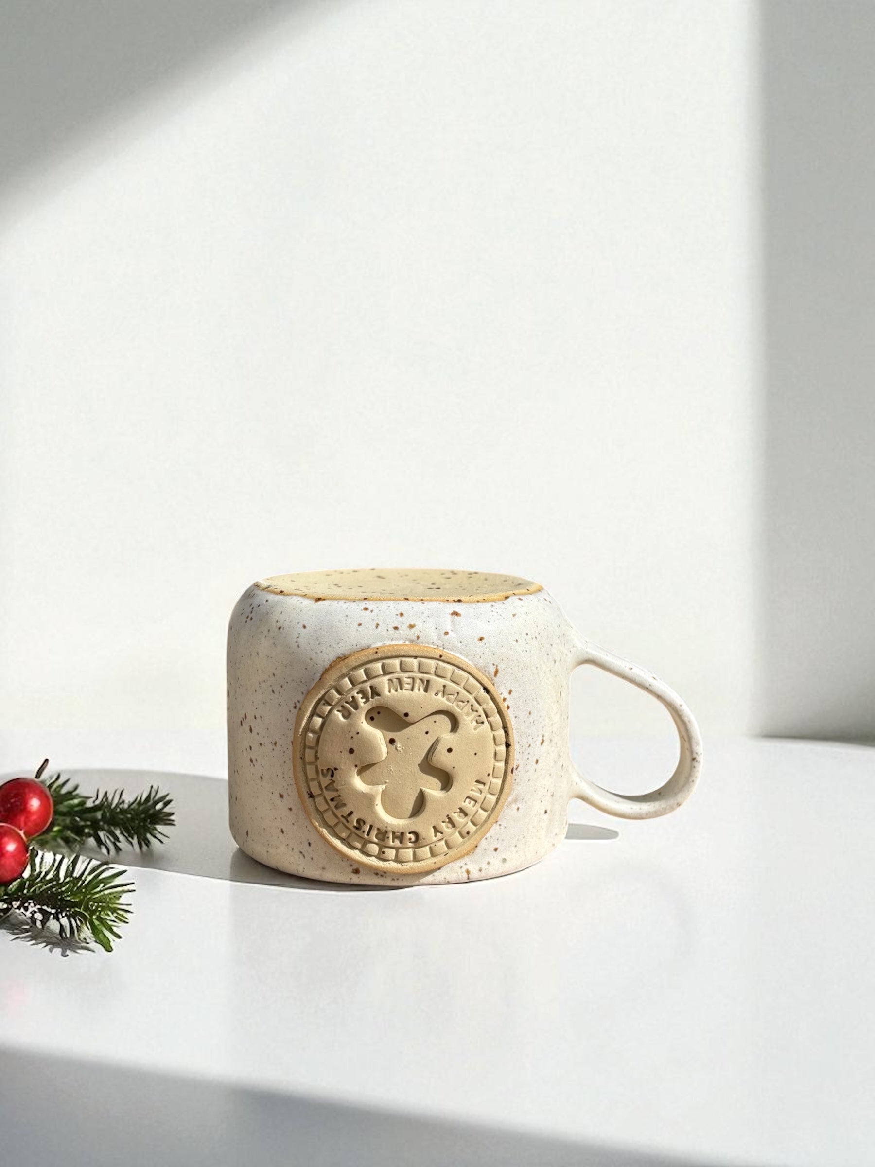 Handgemachte Keramiktasse - Gingerbread Cup Henkel