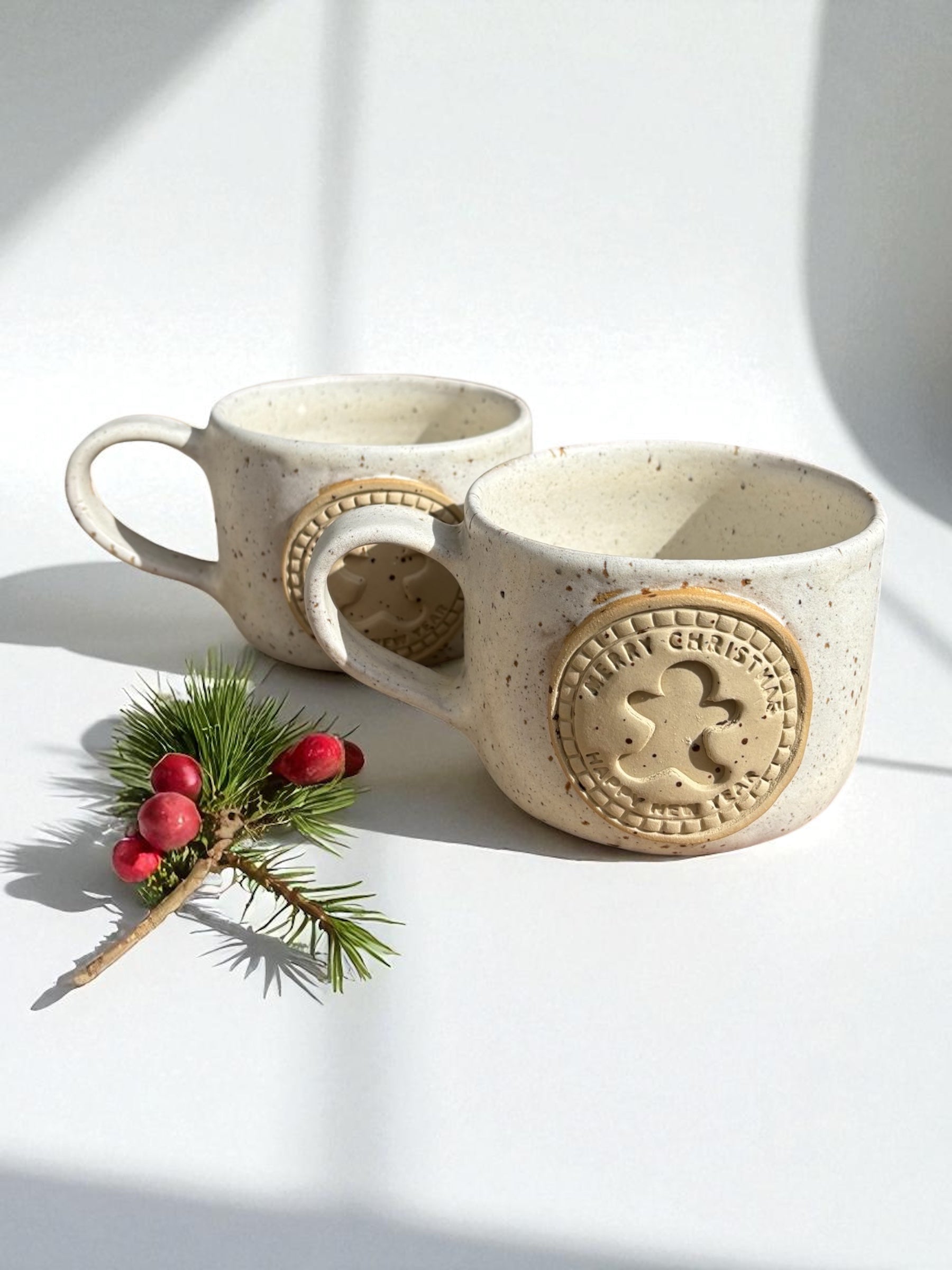 Handgemachte Keramiktasse - Gingerbread Cup Henkel