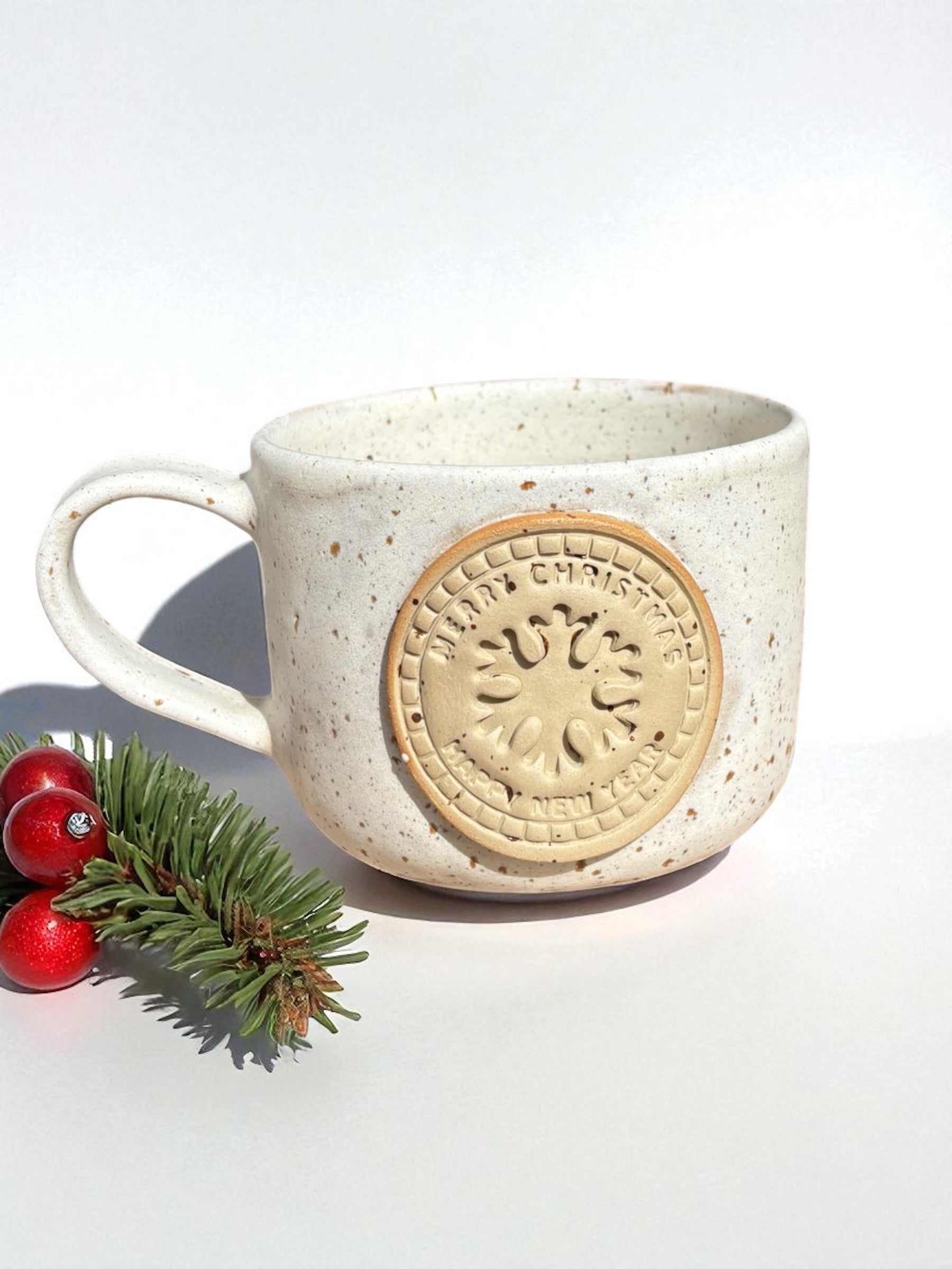 Handgemachte Keramiktasse - Snowflake Cup Henkel