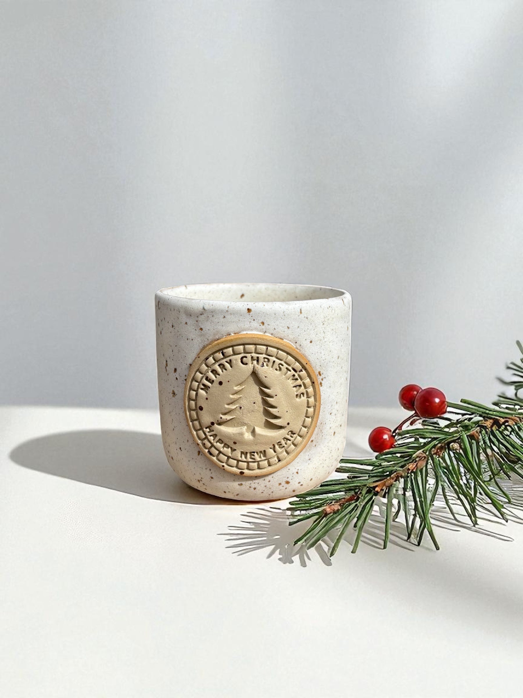 Handgemachte Keramiktasse - Christmas Tree Cup