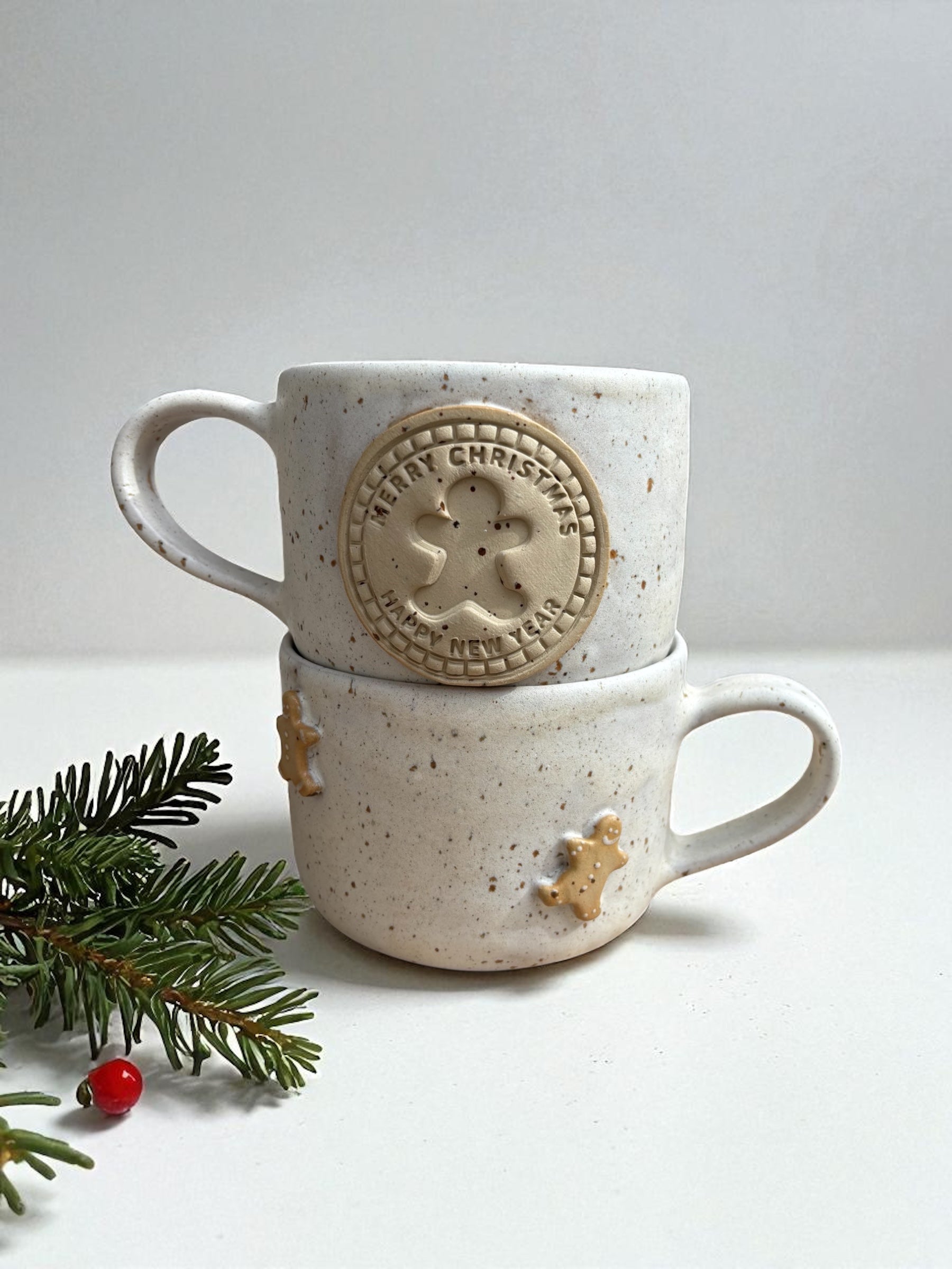 Handgemachte Keramiktasse - Gingerbread Cup Henkel