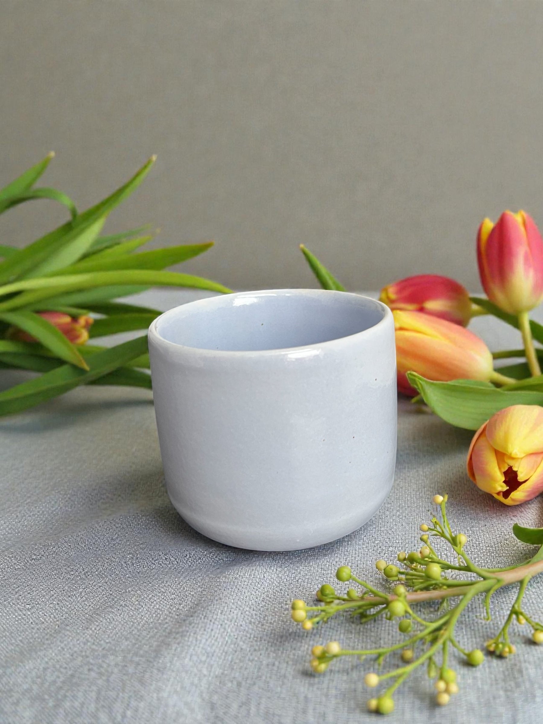 Handgemachte Keramiktasse - Poppy Baby Blue