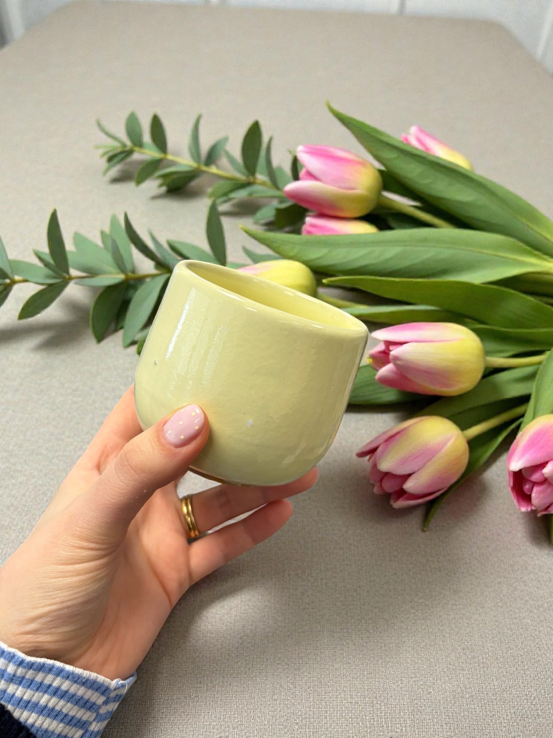 Handgemachte Keramiktasse - Poppy Yellow