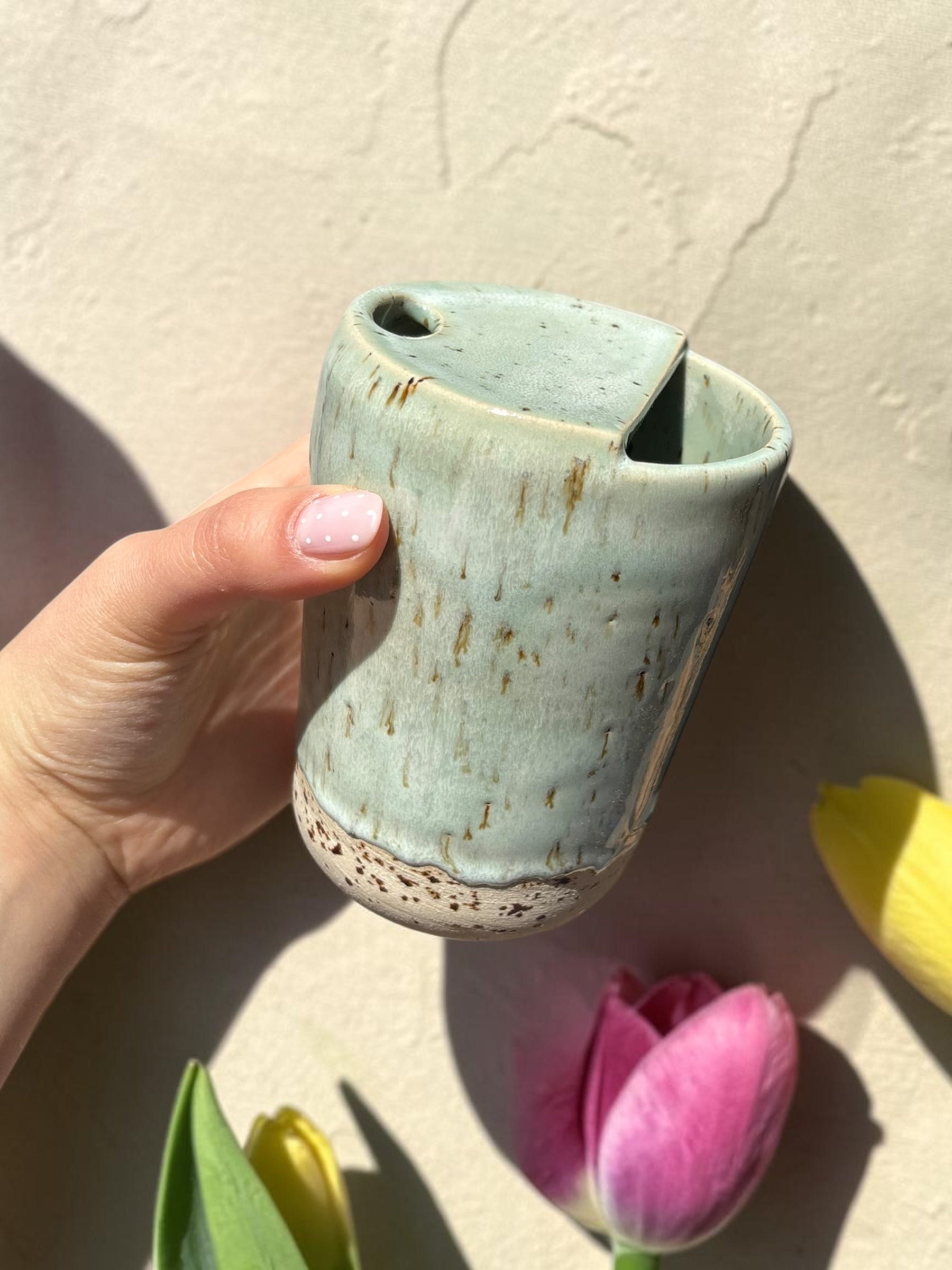 Handgemachte Keramiktasse - To Go Mug Ocean
