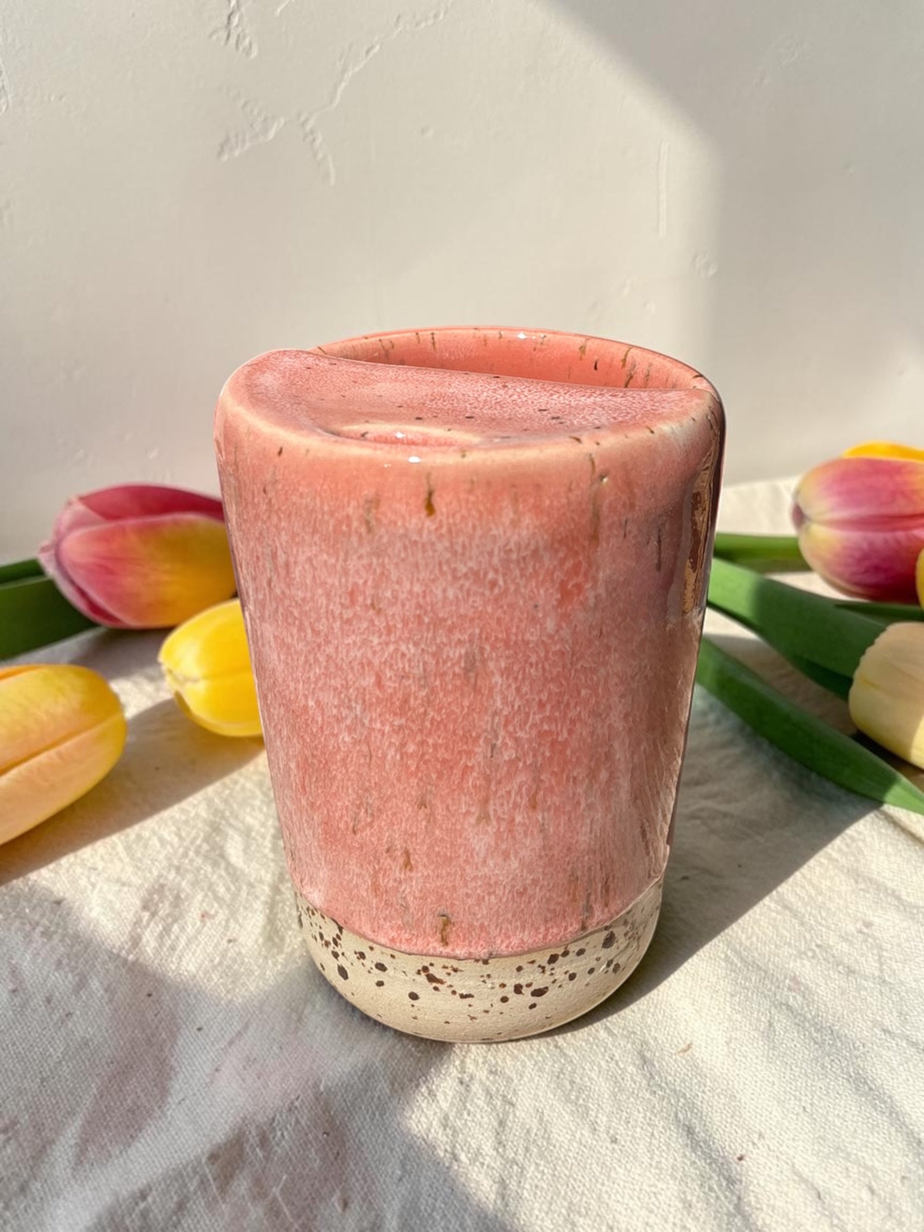 Handgemachte Keramiktasse - To Go Mug Rosy