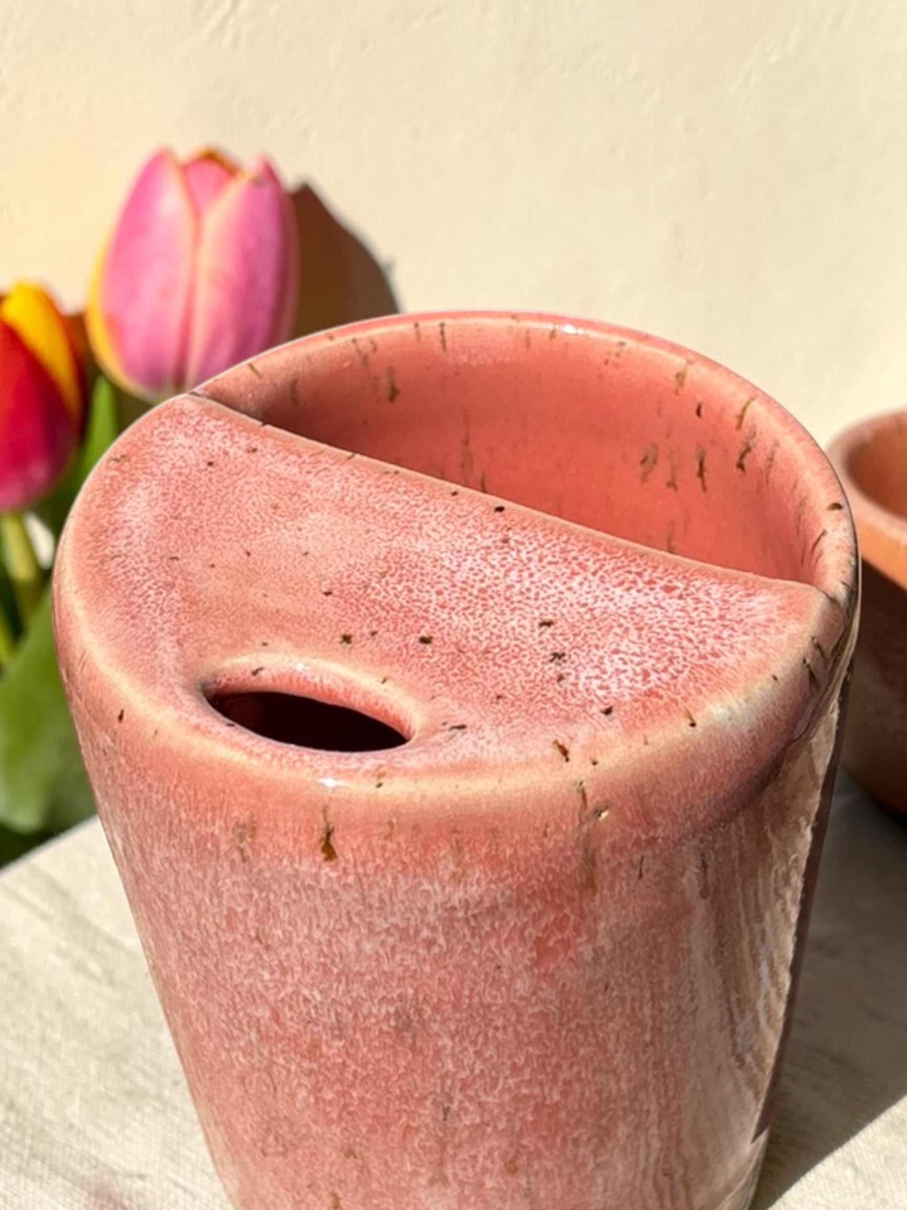 Handgemachte Keramiktasse - To Go Mug Rosy