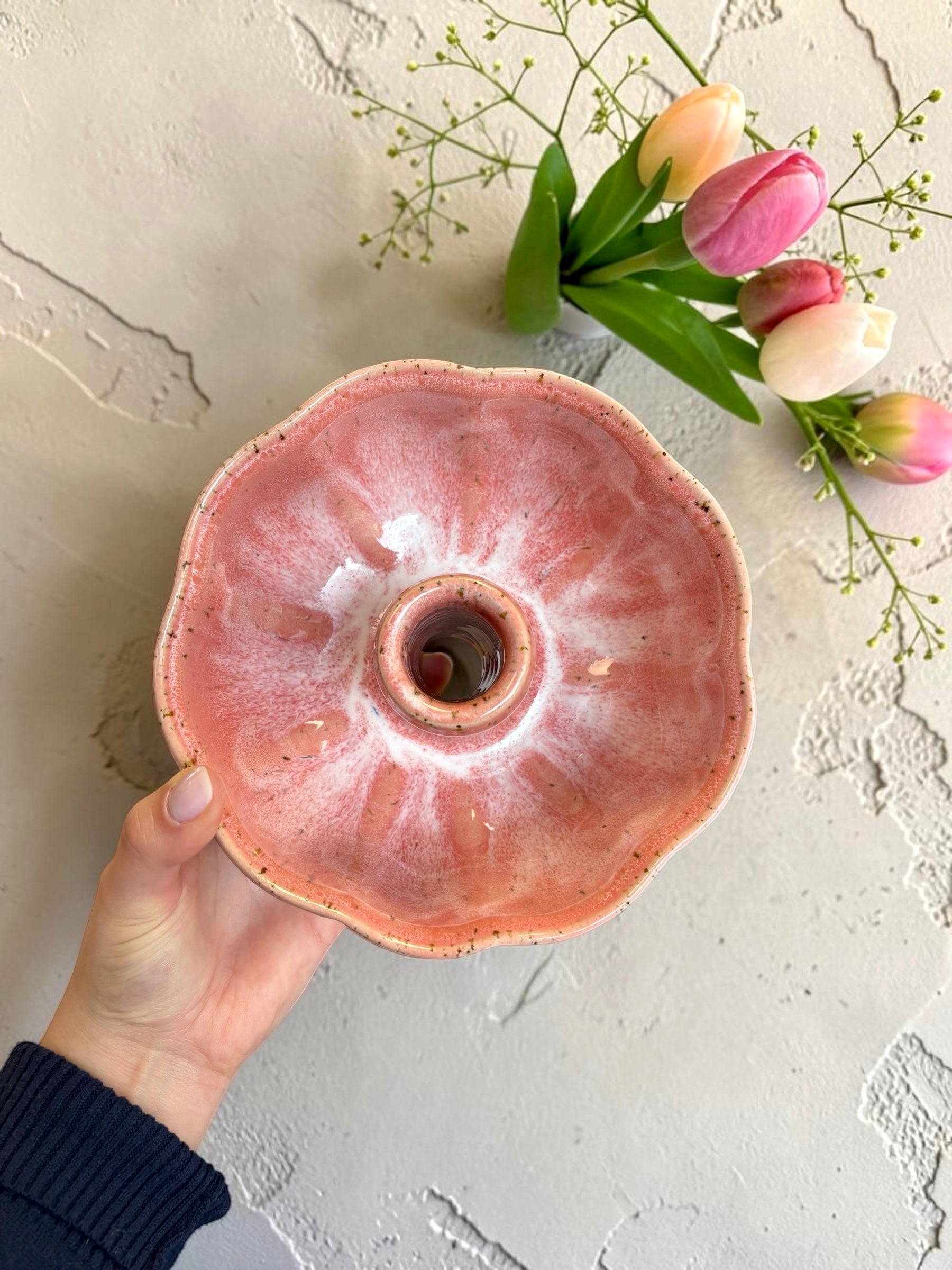 Handgemachte Keramikform - Gugelhupf Rosy