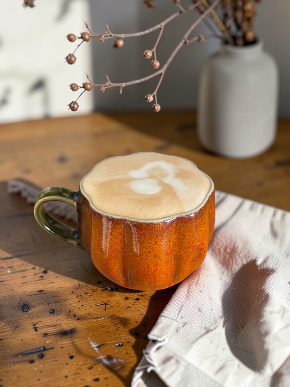 Handgemachte Keramiktasse - Pumpkin