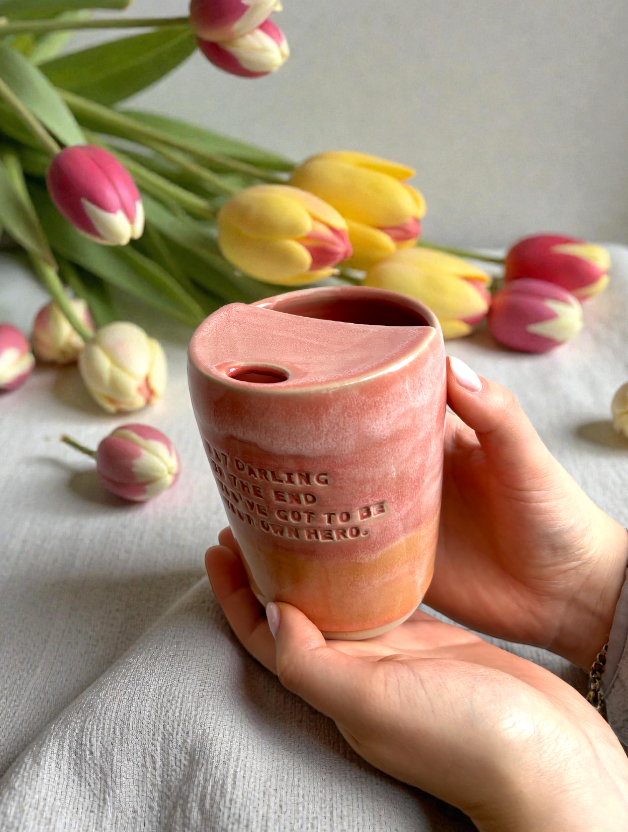 Handgemachte Keramiktasse - To Go Mug "Darling"